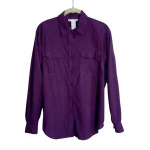 Vintage Y2K Anna And Frank Purple Silk Blouse Classic Minimalist Office Medium